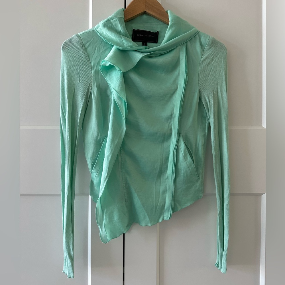BCBG Maxazria ANA draped front asymmetrical jacket - Picture 6 of 6